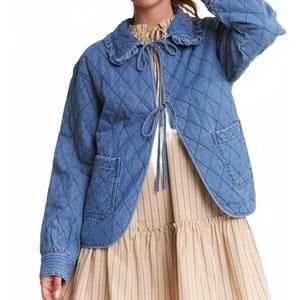 NEW IN THE BEGINNING quilted denim jacket in blue
